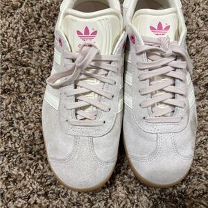 Adidas Women's Pink and White Sneakers